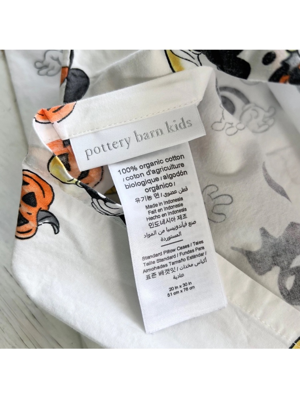1 Pottery Barn Kids Disney STANDARD Pillowcase Mickey Mouse Halloween Cotton PB - Picture 7 of 8